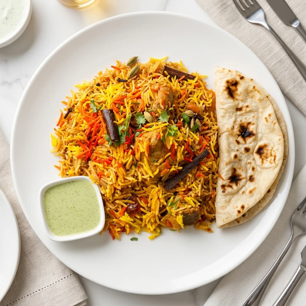 Indo-Chinese chicken fried rice with spring onions at Kerala Restaurant Edmonton
