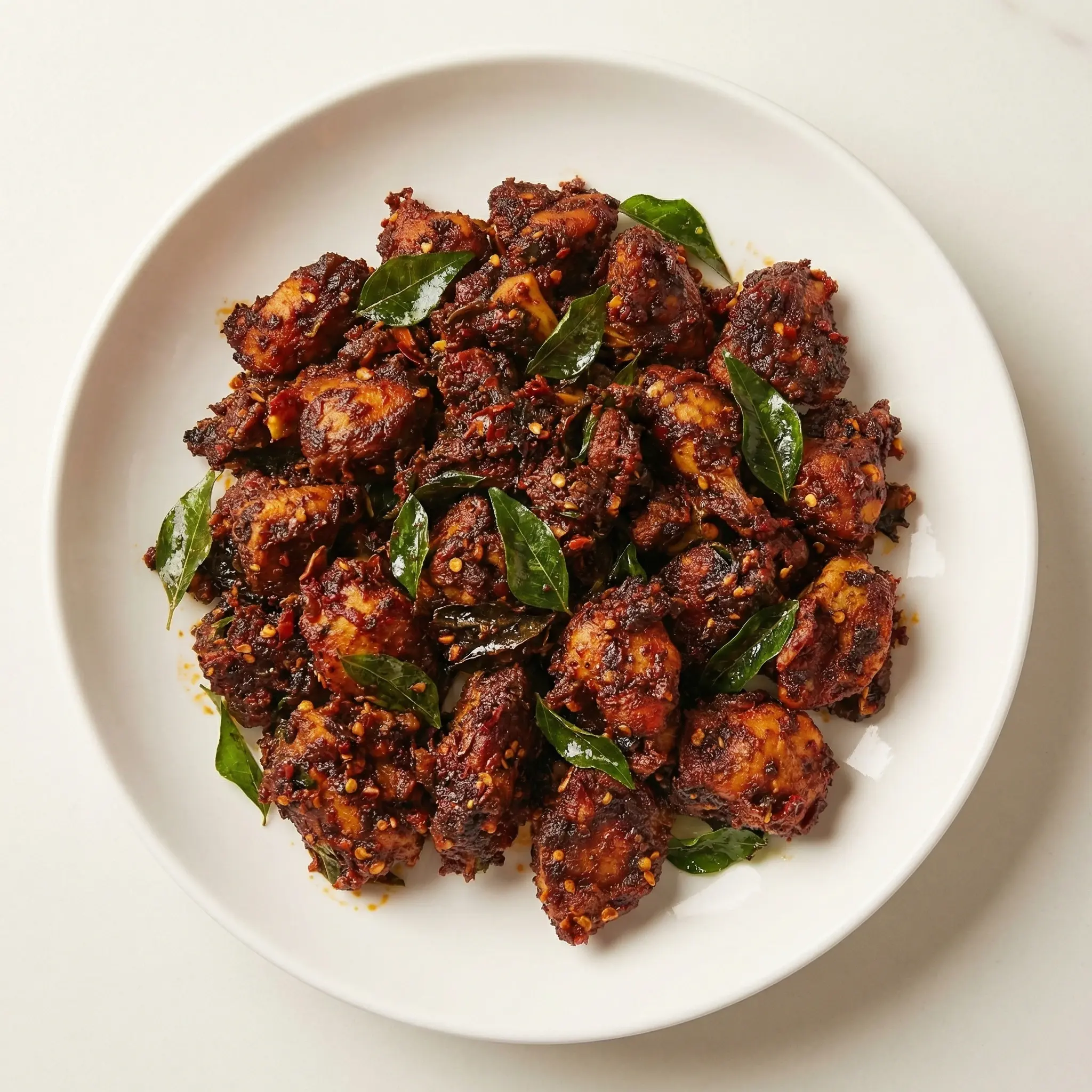 Andra Chicken Dry - Spicy dry chicken at Kerala Restaurant Edmonton