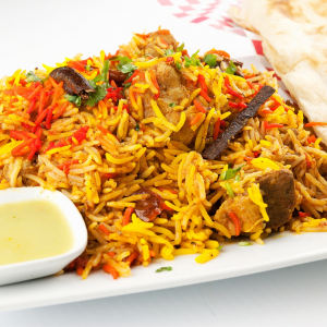 Chicken Biryani - aromatic South Indian rice dish delivered near McQueen Edmonton